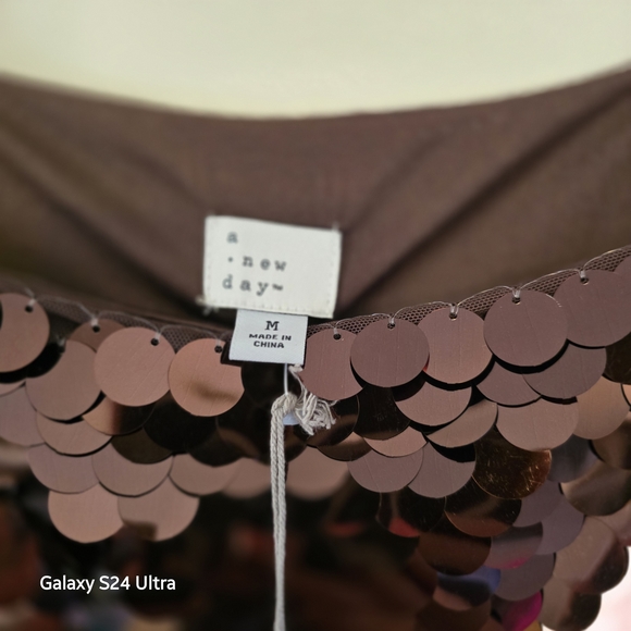 A New Day Black Sequin Mini Dress Size Medium - Picture 5 of 6